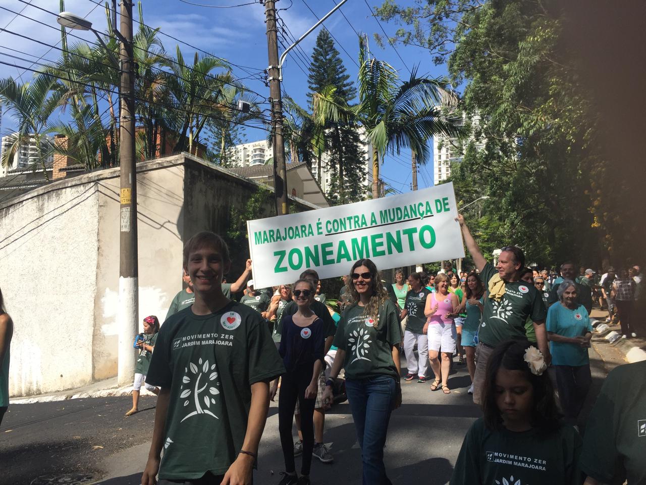 Moradores do Jardim Marajoara durante mobilização contra mudanças no zoneamento